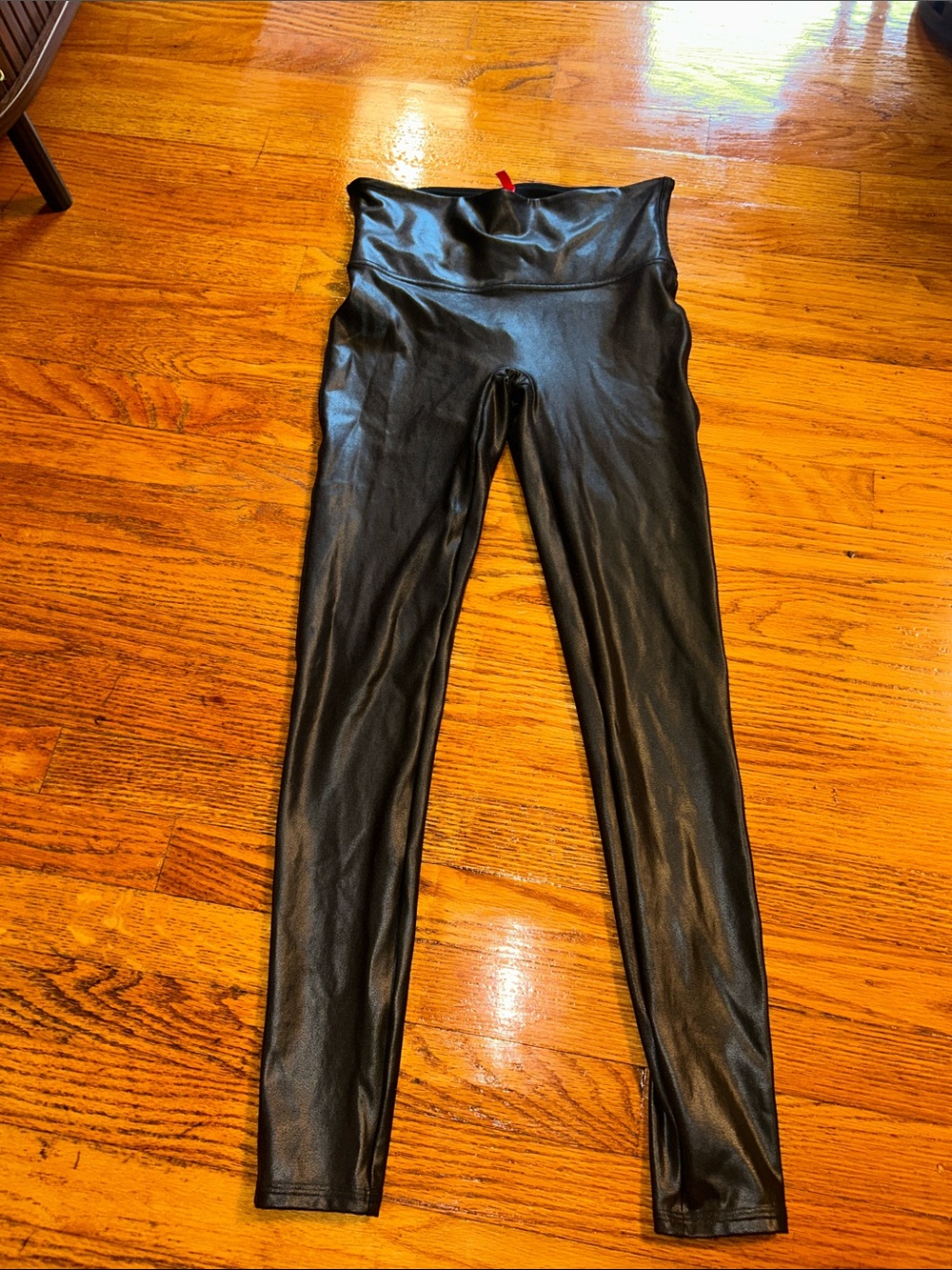 SPANX Black Faux Leather-Look Leggings